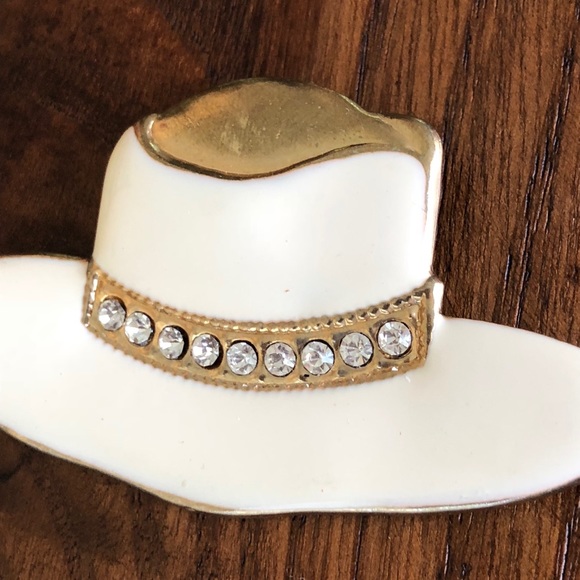 Vintage Rhinestone Cowgirl Hat Pin - Picture 3 of 7